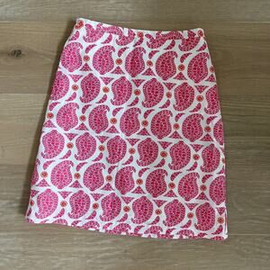 Boden New British Printed A-Line Skirt Party Pink Due Paisley 2 Petite